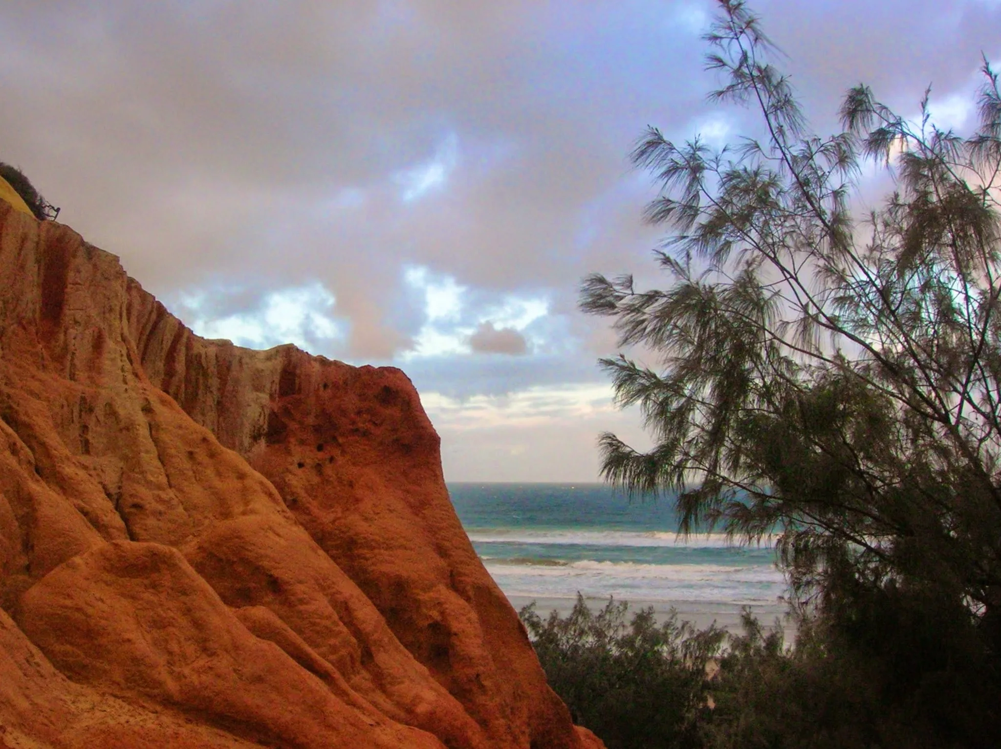 The Pinnacles in Fraser Island and the sea in the background
