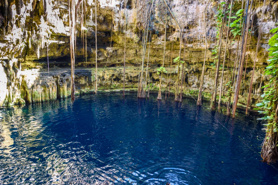 Inside Cenote Oxman near Valladolid.