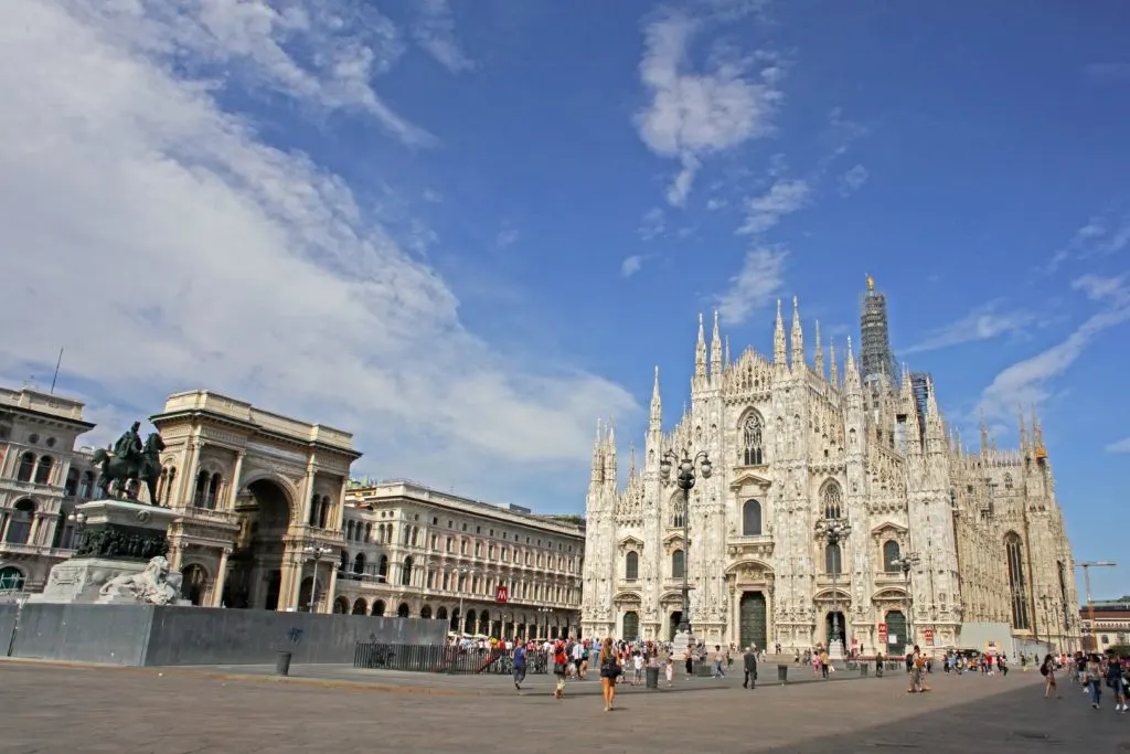 The Milan Duomo with its expansive square