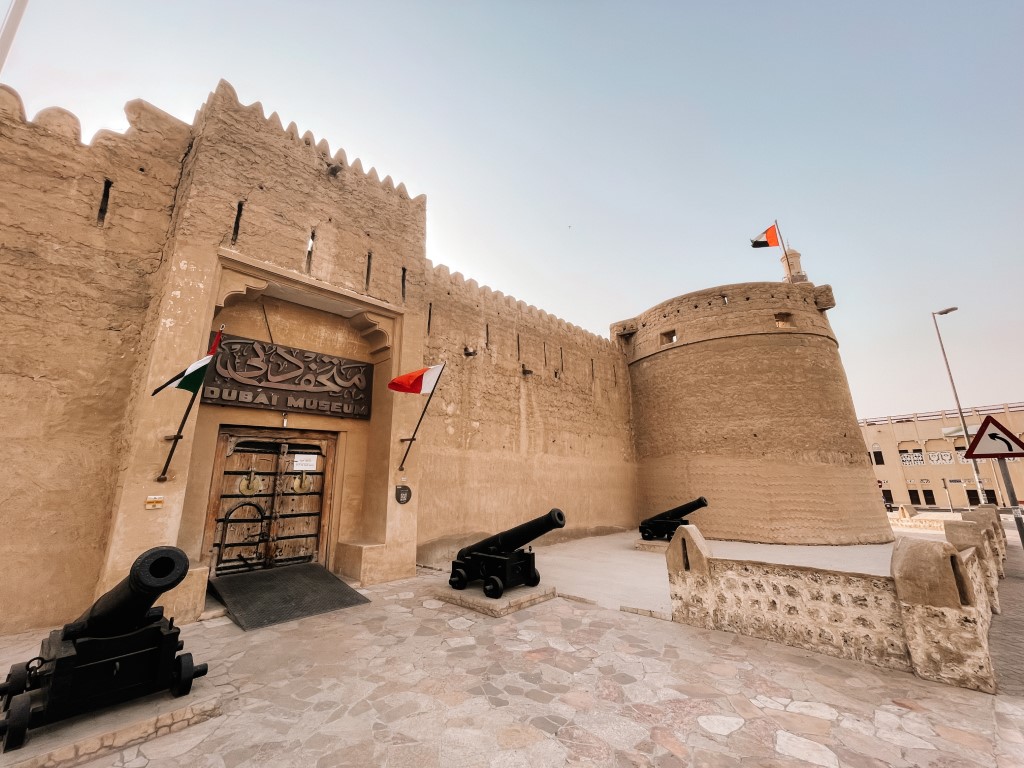 An image of Al Fahidi Fort, Dubai's oldest building and home to the city's main museum. It's one of the best places to visit in winter in Dubai. 