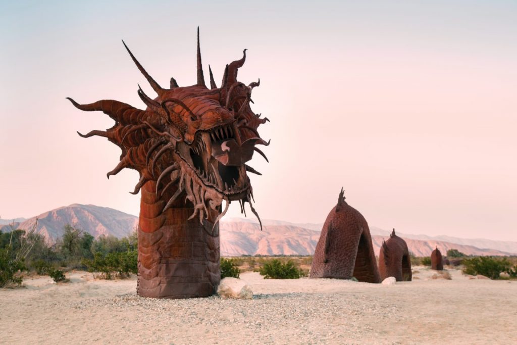 A dragon-shaped metal sculpture in Anza Borrego Desert State Park 