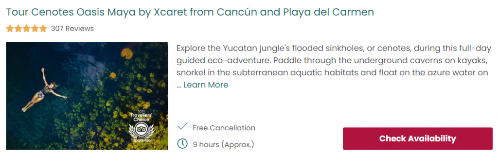 Tour Cenotes Oasis Maya by Xcaret from Cancun