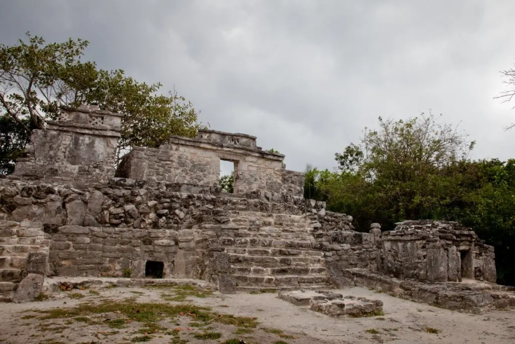 An ancient structure in an archaeological site at Xcaret Park 