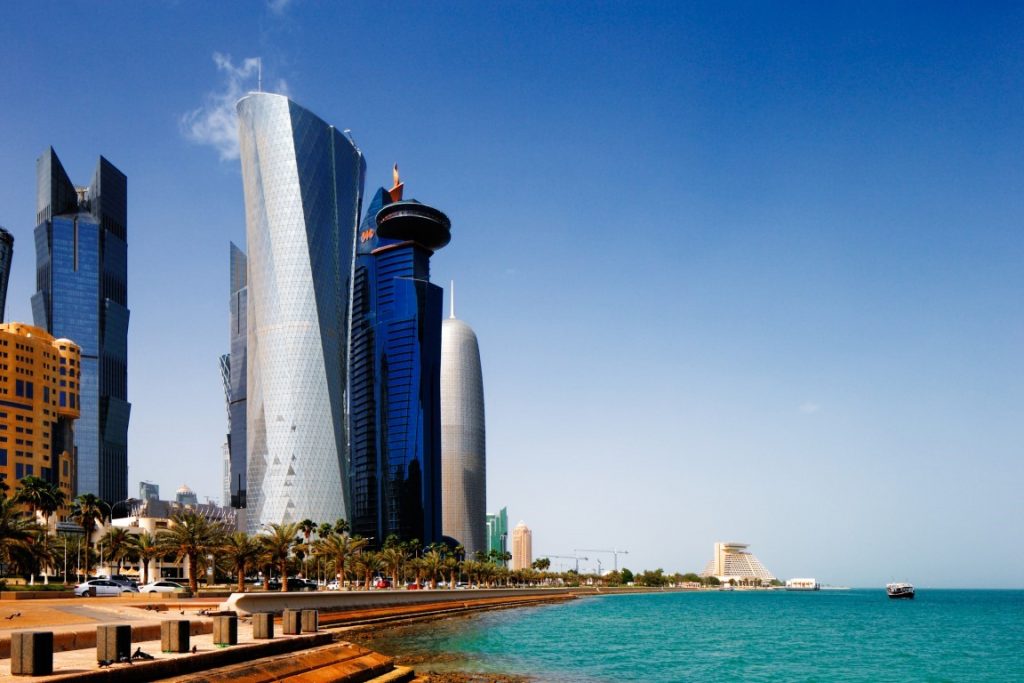 Image of the corniche in Doha, Qatar - a must when visiting Doha.