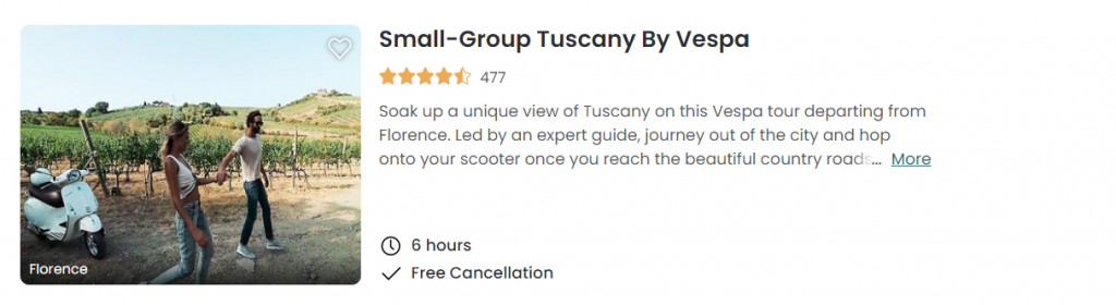 Small Group Tuscany by Vespa 