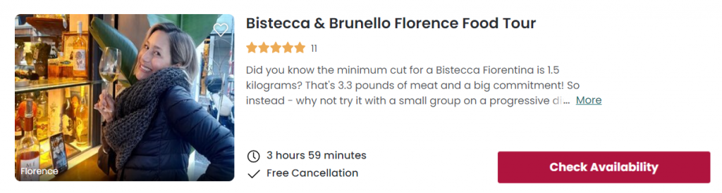 Bistecca & Brunello Florence Food Tour 