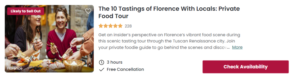 The 10 Tastings of Florence with Locals: Private Food Tour 