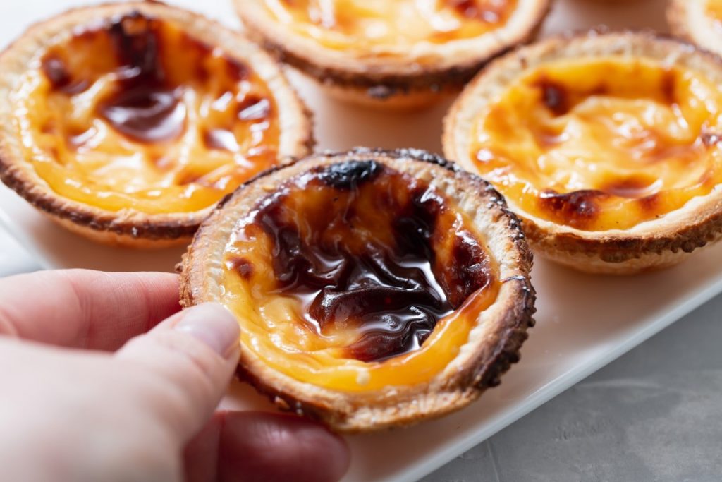 Image of pastel de nata inserted ina. post about the best cooking classes in Lisbon.