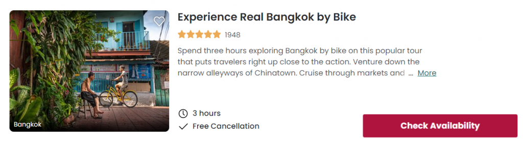 One of the best Bangkok bike tours to explore the city. 
