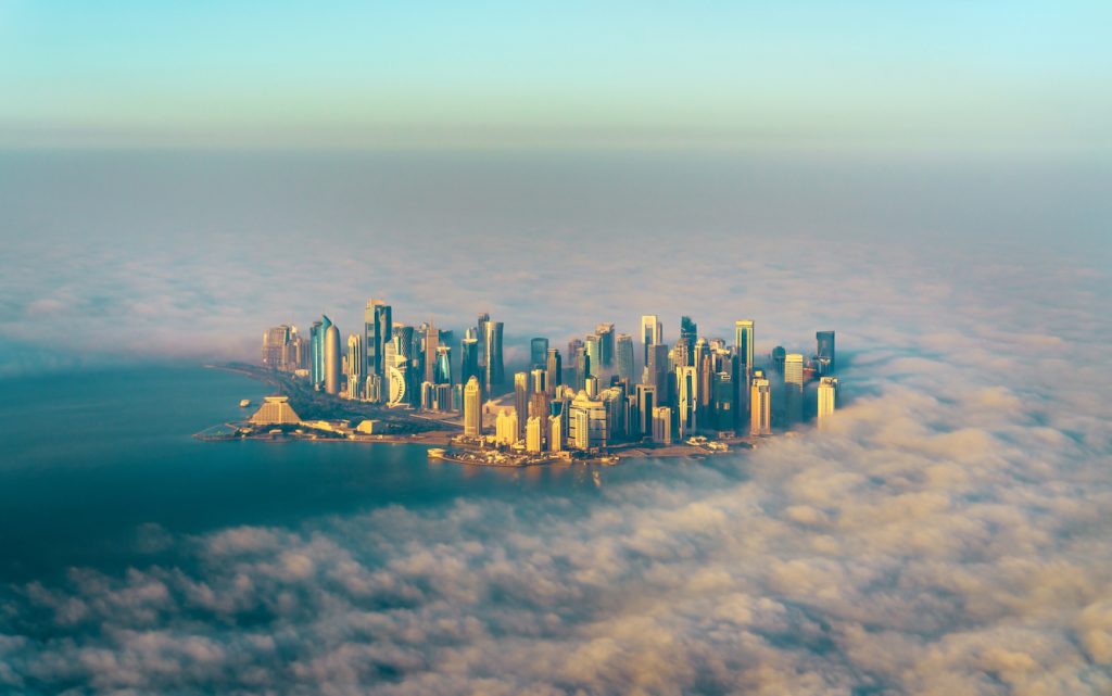 Aerial view of Doha - visiting the capital city is one of the unmissable things to do in Qatar.