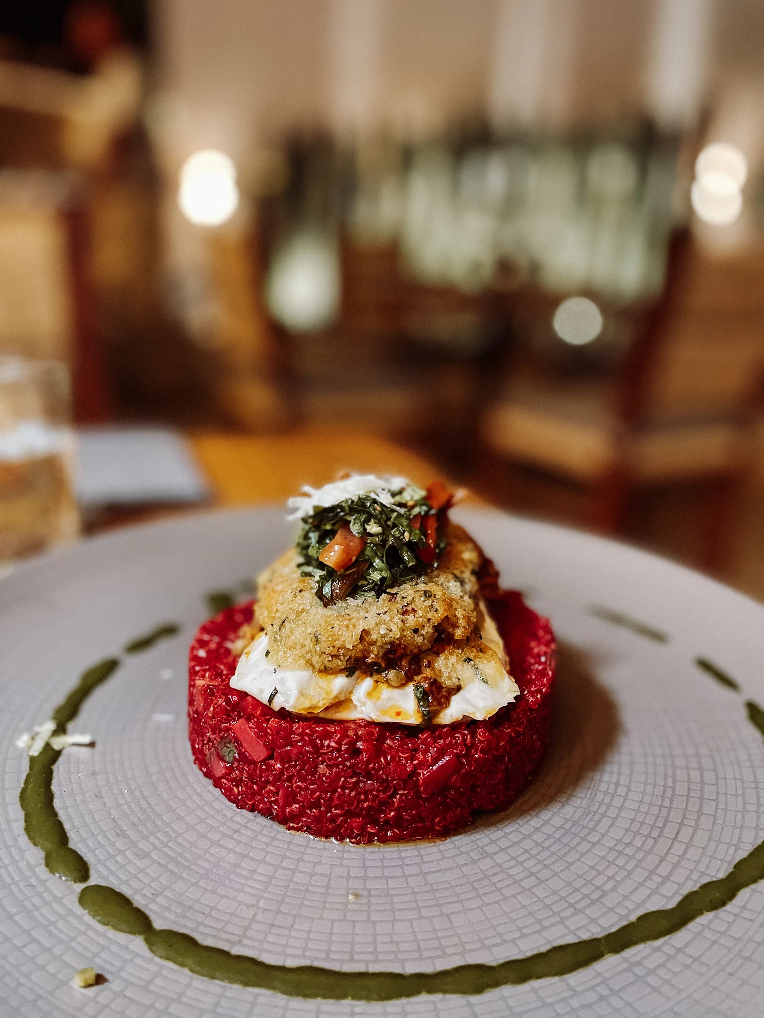 Close up of a gourmet meal at Don Sanchez in Los Cabos