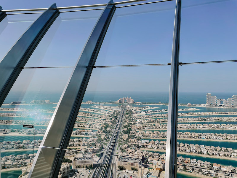 View of Palm Jumeirah and Atlantis from The View at the Palm observation deck.