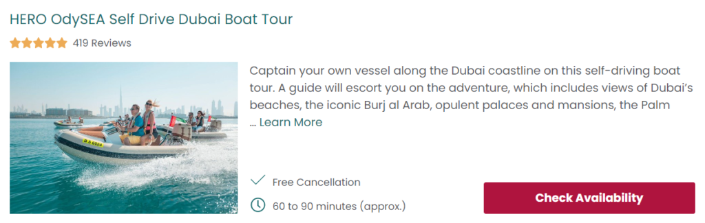 dubai marina private boat tour & palm jumeirah sightseeing