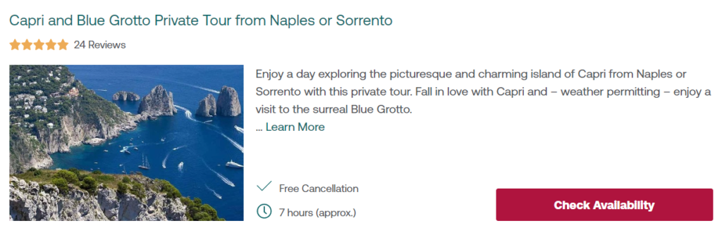 Capri and Blue Grotto Private Tour from Naples or Sorrento 