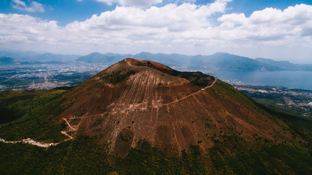 Image of Mount Vesuvius, which can be climbed on a day trip from Naples