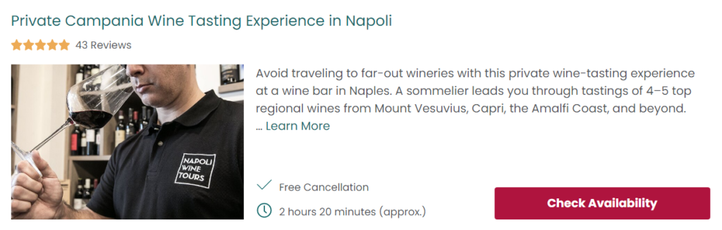 Private Campania Wine Tasting Experience in Napoli 