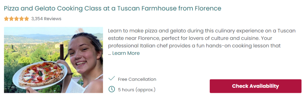 Pizza and gelato cooking class in Tuscan Framhouse from Florence