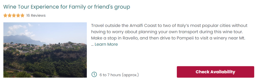 Wine Tour Experience for Family or Friend's Group