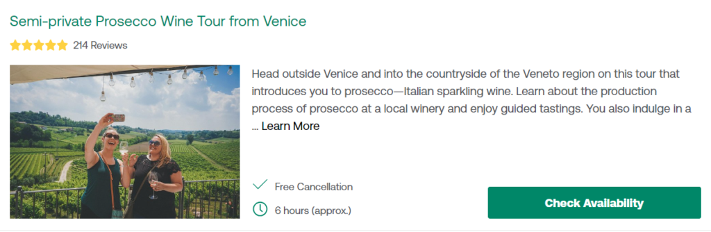 Semi-private Prosecco Wine Tour from Venice