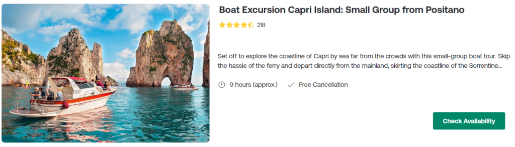 private tour positano to capri Boat Excursion Capri Island: Small Group from Positano