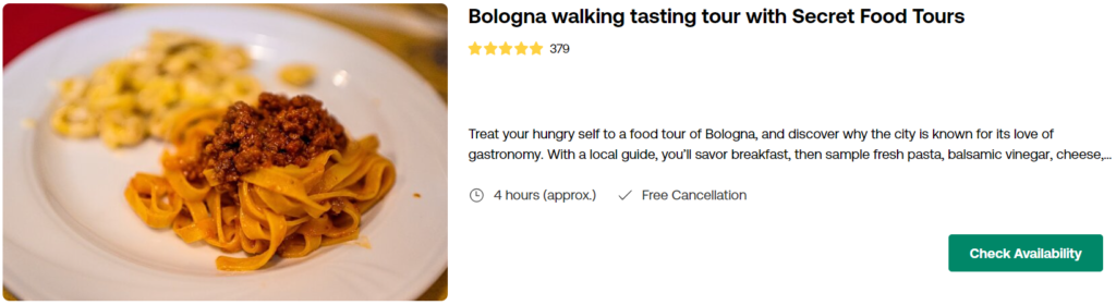 Bologna walking tasting tour with Secret Food Tours