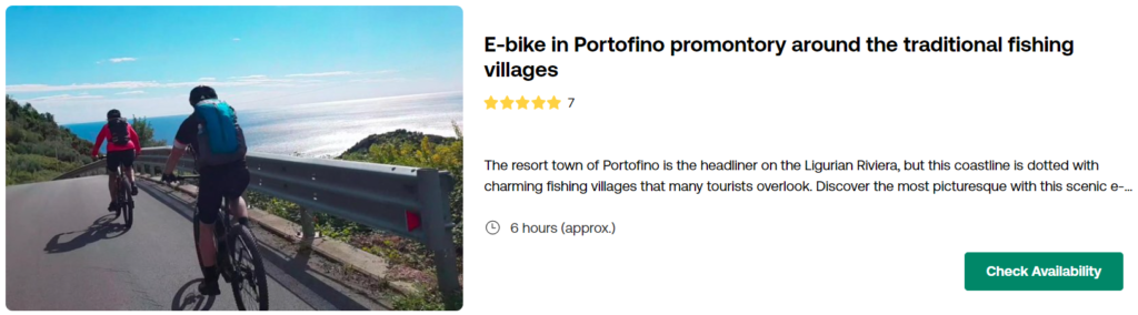 E-bike in Portofino tour, promontory around the traditional fishing villages