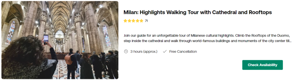 Milan: Highlights Walking Tour with Cathedral and Rooftops 