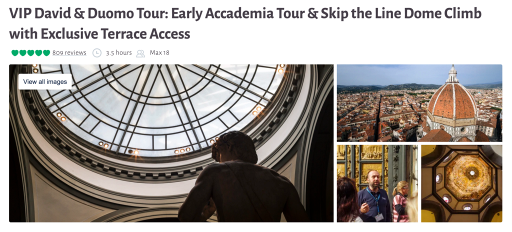 VIP David & Duomo Tour: Early Accademia Tour & Skip the Line Dome Climb with Exclusive Terrace Access 