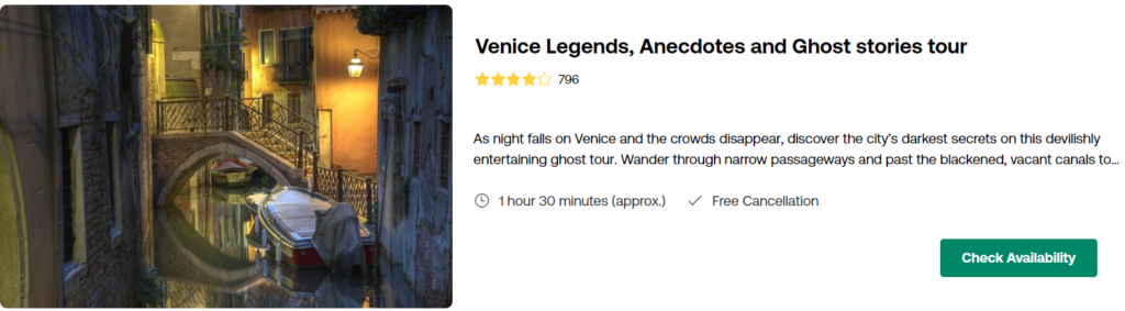 Venice Legends, Anecdotes and Ghost stories tour 