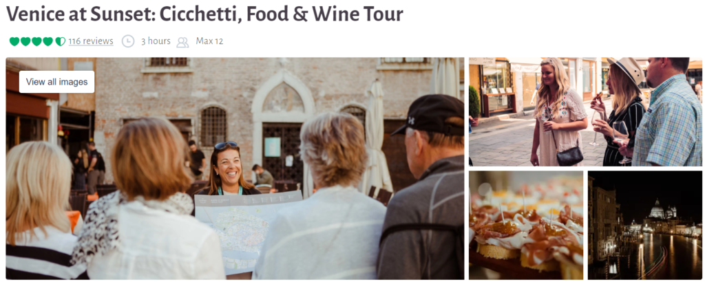Venice at Sunset: Cicchetti, Food & Wine Tour