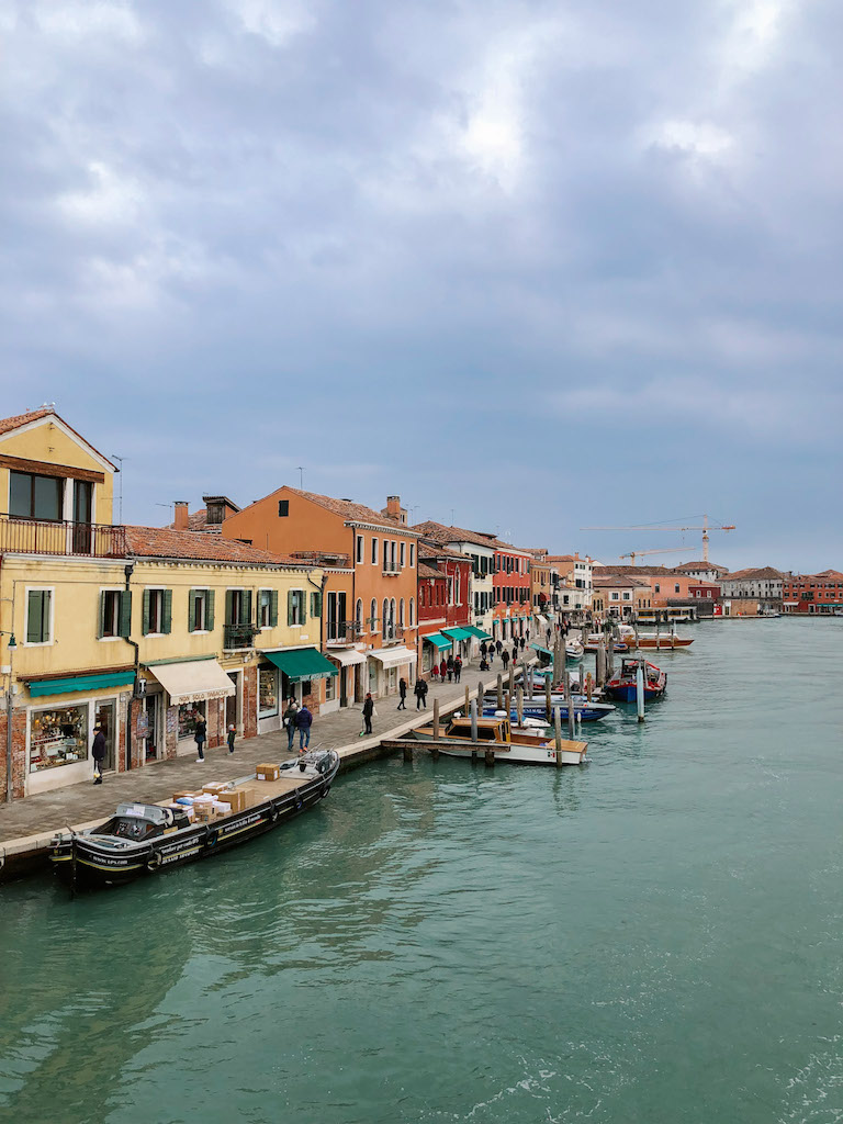 View of the colorful buildings of the island of Murano.