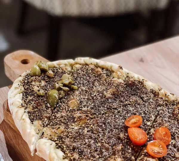 Lebanese Manakeesh bread, often sampled during a food tour in Dubai.