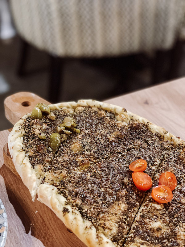 Lebanese Manakeesh bread, often sampled during a food tour in Dubai.