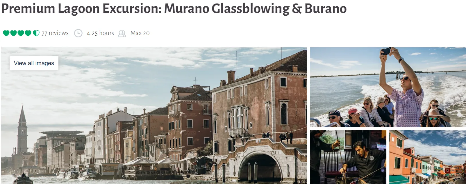 Premium Lagoon Excursion Murano Glassblowing and Burano