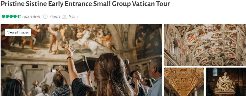 Pristine Sistine Early Entrance Small Group Vatican Tour
