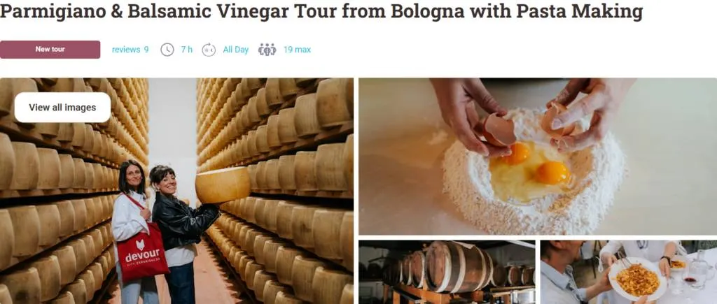 Parmigiano and Balsamic Vinegar Tour from Bologna with Pasta Making