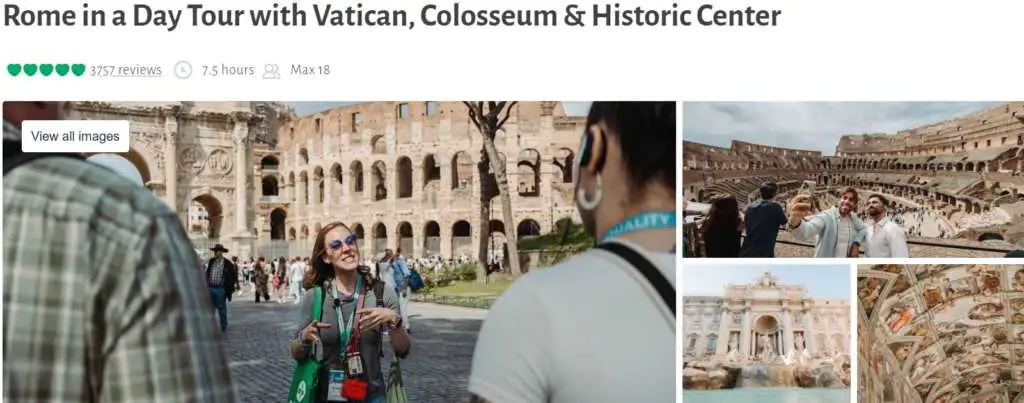 Rome in a Day Tour with Vatican, Colosseum and Historic Center