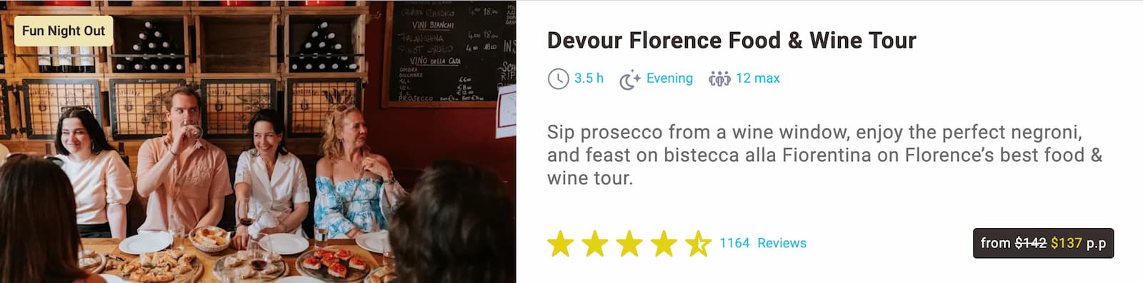 Devour Florence Food and Wine Tour banner